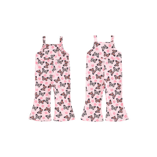 (2-3 Years, Pink) Combinaison d'été évasée pantalon large 1