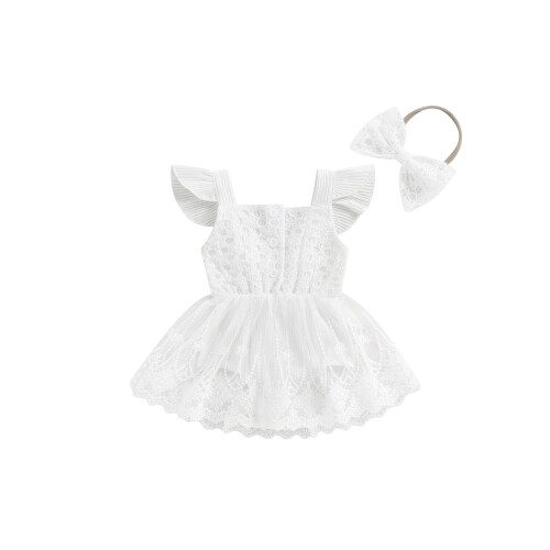 (12-18 Months, White) Ensemble d'été pour 2 pièces.