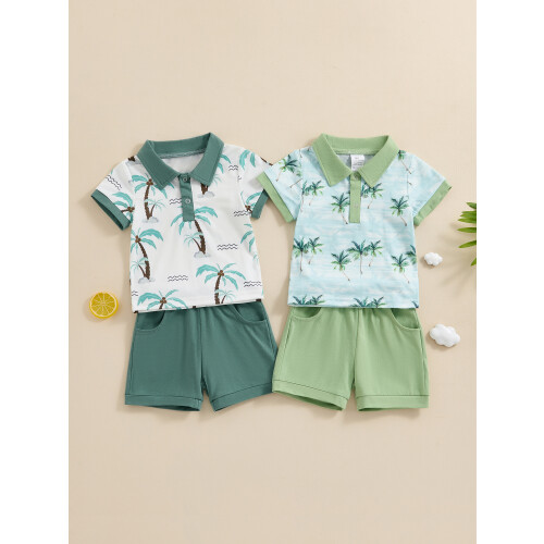 (12-18 Months, Light Green) Komplet szortów dla strój letni 2