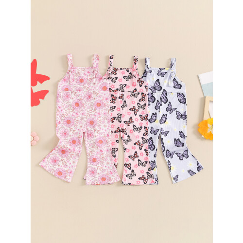 (2-3 Years, Pink) Combinaison d'été évasée pantalon large 2
