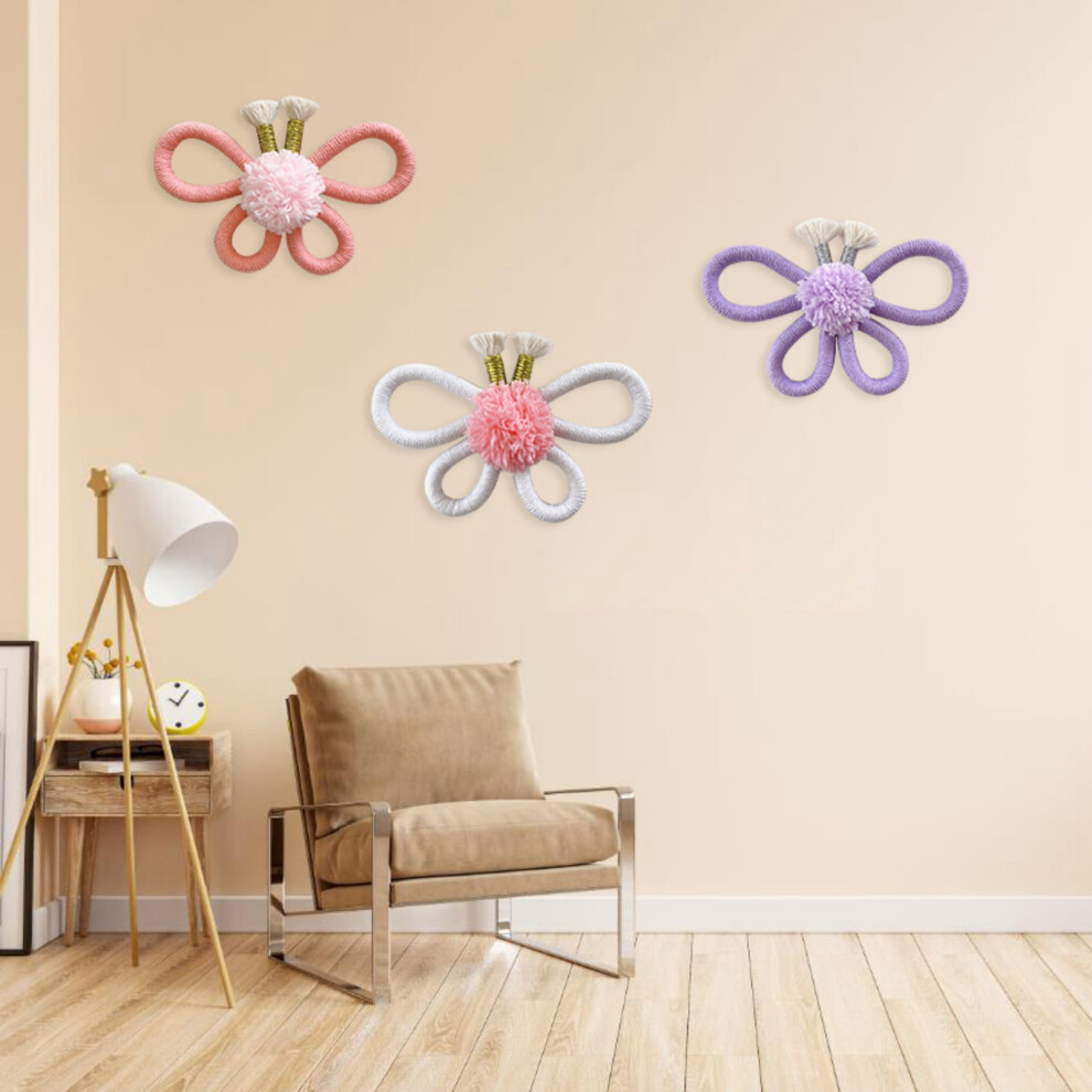 Boho Daisy Macrame Wall Hanging Set of 3 – Nursery & Kids Bedroom Decor for Girls, Dorm & Home