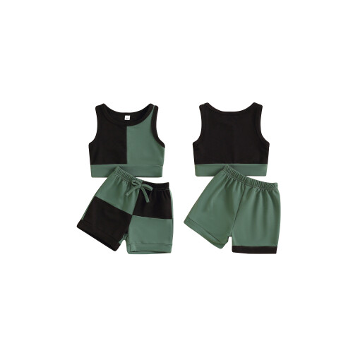 (2-3 Years, Green) Ensemble de vêtements et mignons. 1