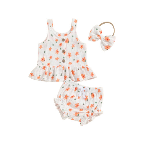 (0-6 Months, Orange) Tacar Samhraidh do Éadaí Leanaí