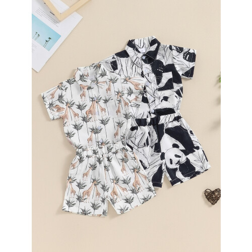 (6-12 Months, Black) 2 τεμάχια καλοκαιρινά ρούχα νηπίων 2