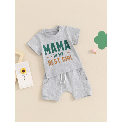 (2-3 Years, Gray) Éadaí Samhraidh Buachaillí 2 phíosa 2