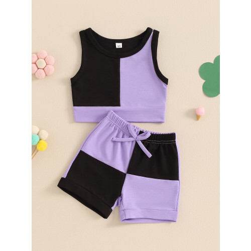(18-24 Months, Purple) Ensemble de sport et mignons. 2