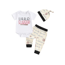 (12-18 Months, White) Letný 3-dielny outfit a klobúkom.