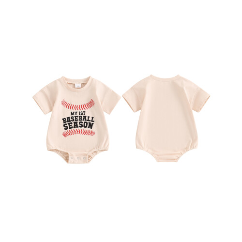 (6-12 Months, Apricot) Romper Samhraidh Leanbh Éadaí Gleoite 1