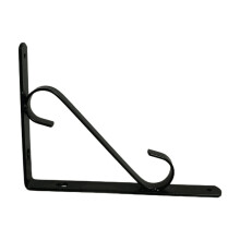 Black Heavy-Duty Shelf Brackets 30x25x2.5cm, Wall-Mounted Floating Shelf Supports with Screws, Right Angle Corner Braces for DIY Shelving