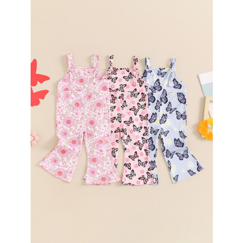 (2-3 Years, Purple) Combinaison d'été évasée pantalon large 2