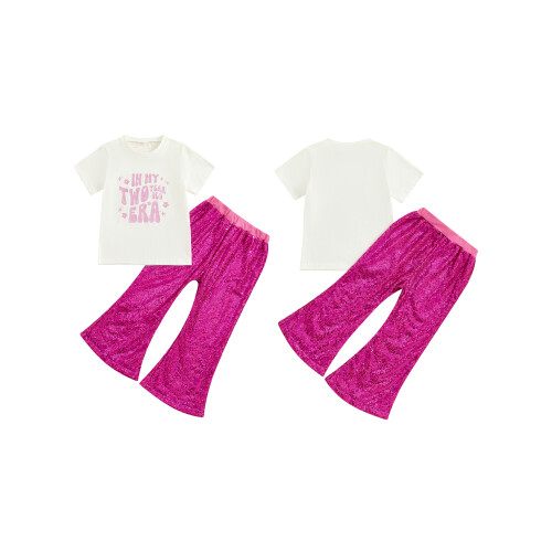 (18-24 Months, Pink) Éadaí Samhraidh Cailín 2 phíosa 1