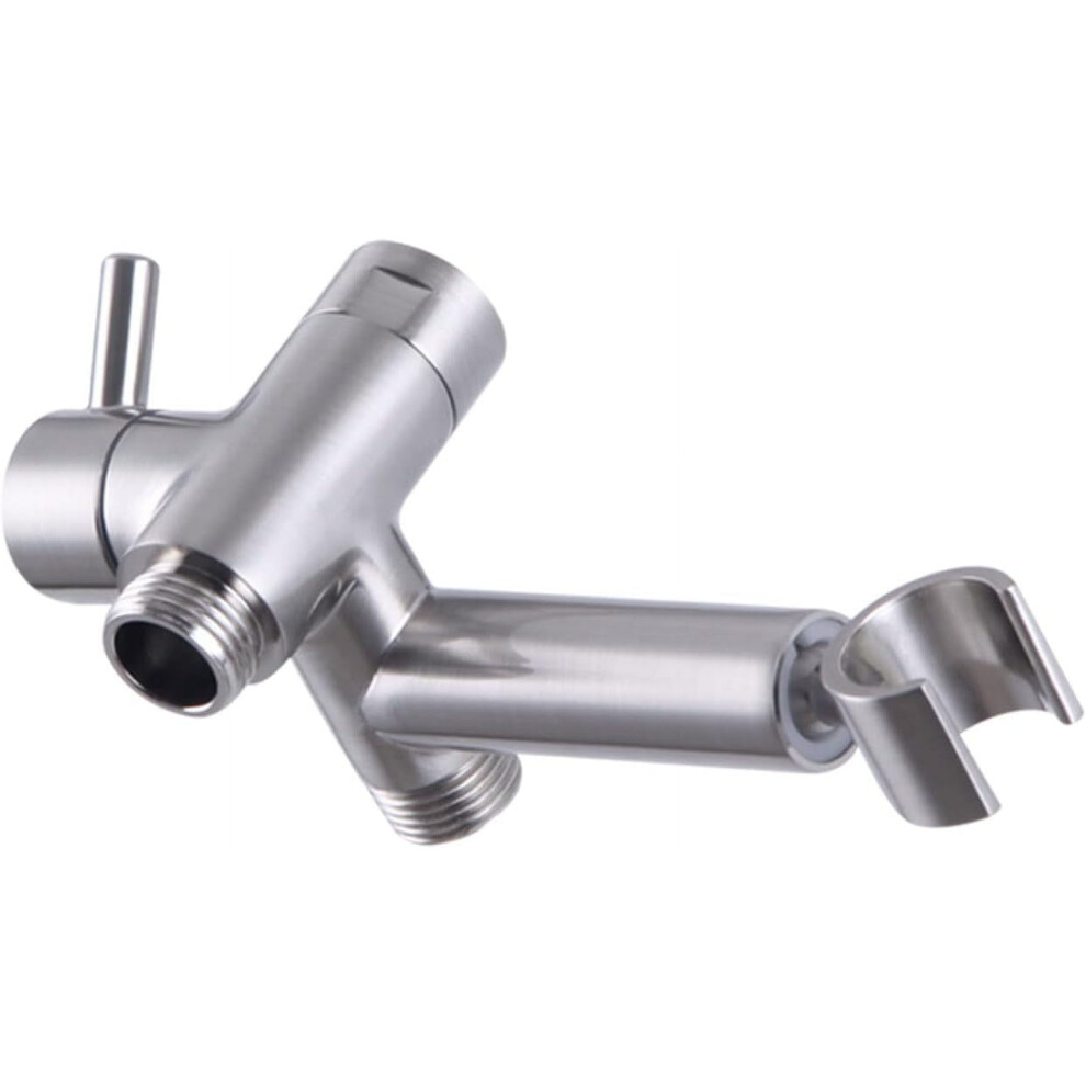 Solid Metal 3-Way Shower Arm Diverter With Handshower Mount, Brushed Nickel, Compatible With Hand Held Showerheads 9159805695292
