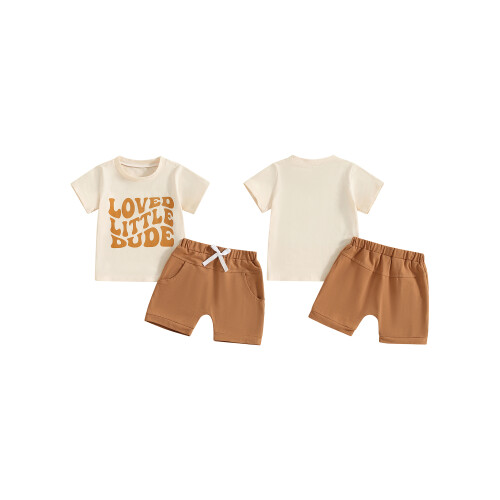 (6-12 Months, Beige) Σετ σορτς 2 και κορδόνι 1