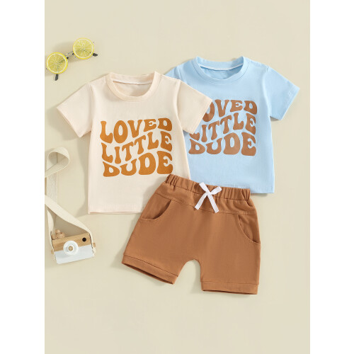 (6-12 Months, Beige) Σετ σορτς 2 και κορδόνι 2