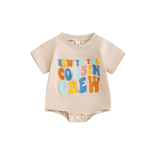 (0-3 Months, Beige) Romper Buachaillí Leanbh, Ócáideach Laethúil