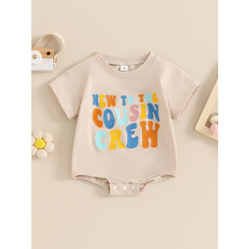 (6-12 Months, Beige) Romper Buachaillí Leanbh, Ócáideach Laethúil 2