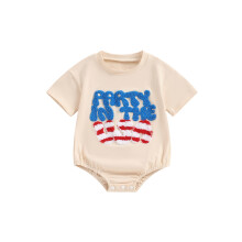 (0-3 Months, Khaki) Combinaison bébé fille/garçon, fête nationale.
