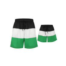 (XXL, Black White Green Dad) Family Matching Swimwear Fashion Print Swimsuit Set Father and Son Swim Trunks Bathing Suits Beachwear