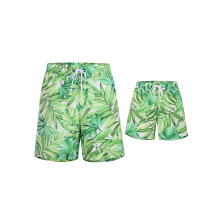 (M, Green Dad) Family Matching Swimwear Fashion Print Swimsuit Set Father and Son Swim Trunks Bathing Suits Beachwear
