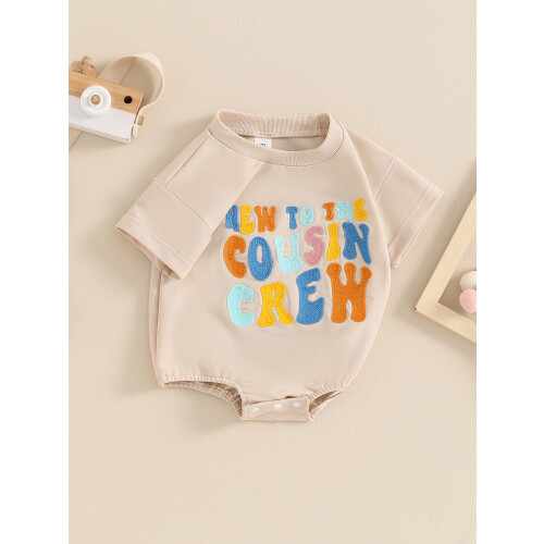 (0-3 Months, Beige) Romper Buachaillí Leanbh, Ócáideach Laethúil 2
