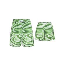 (XXL, Water Ripple Dad) Family Matching Swimwear Fashion Print Swimsuit Set Father and Son Swim Trunks Bathing Suits Beachwear