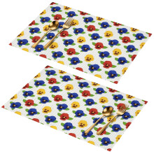Set di 2 tovagliette con stampa floreale, 45x30 cm, in PVC lavabile.
