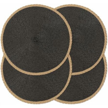 Ronde placemats van 38 cm (15 inch), set van 4, met gevlochten papieren rand.