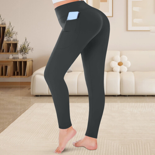 Κολάν για γυναίκες Plus Size Μονόχρωμο Plus Size Ψηλόμεσο Ελαστικό Παντελόνι για 2