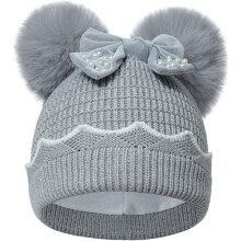 Winter Hat for Kids Toddler Children, Girls Beanie with Double Pom Pom Warm Fleece Lined, Girls Accessories Knit Beanies Cap