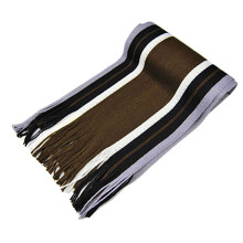 Men's Classic Acrylic Shawl Winter Warm Long Fringe Striped Tassel Scarf Coffee
