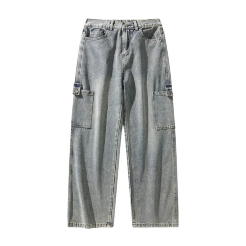 Ανδρικά τζιν παντελόνια Cargo Denim με πολλαπλές τσέπες για καθημερινή χρήση και 2