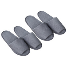 Pantuflas de toalla para hombre con puntera abierta, 4 pares, color gris.