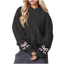 Hoodies för kvinnor Casual jultryckta rundhalsade långärmade löst sittande tröjor, storlek S-2XL