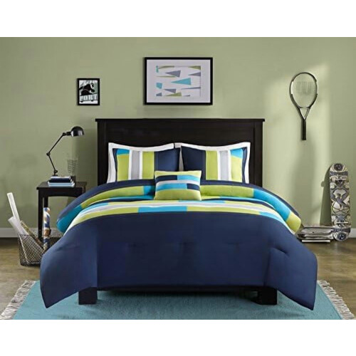 Microfiber dekbedset Queen 4-delig Marineblauw 1