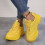 Γυναικεία αθλητικά παπούτσια Ediodpoh Flying Weaving, Yellow39, με στρογγυλή μύτη, κορδόνια και 2