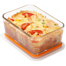 Plat à four rectangulaire en verre de 1,2 L avec couvercle