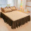 Jupe de lit plissée pour grand lit double 150 x 200 cm 5