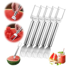 Coupe-pastèque en acier inoxydable 2 en 1