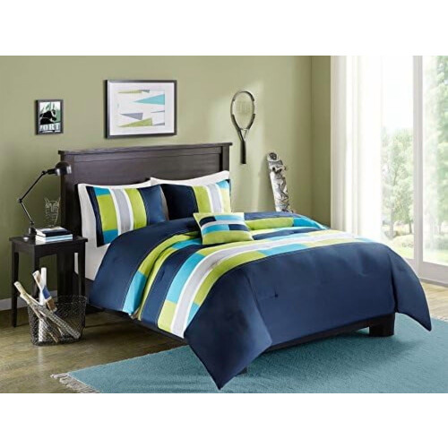 Microfiber dekbedset Queen 4-delig Marineblauw