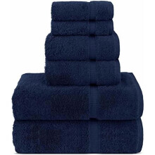 Ensemble de 6 serviettes de luxe en coton turc de qualité supérieure, idéal pour les spas et les hôtels (2 serviettes de bain, 2 serviettes pour