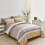 Gestreept microvezel dekbedovertrekset, queensize, 7-delig 1