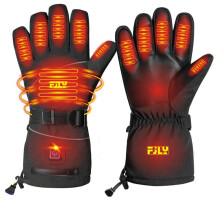 Wiederaufladbare beheizbare Handschuhe - Schwarz, einstellbare Temperatur, wasserdicht, mit 2 x 5000mAh Batterien