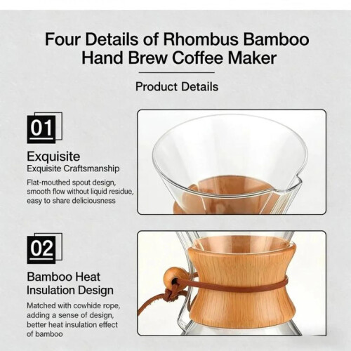 Καφετιέρα Pour Over από πυρίμαχο γυαλί 13,5oz 2
