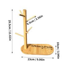 Bamboe mokkenhouder met 3 of 6 haken