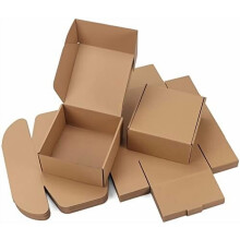 Boîtes cadeaux brunes 8x8x4 po (paquet de 25), fermeture à languette, compatibles avec les emballages pour petites entreprises
