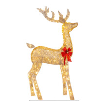 Trio de rennes lumineux pour jardin, décorations de cour extérieure en forme de rennes avec lumières LED, accent festif pour les fêtes de fin