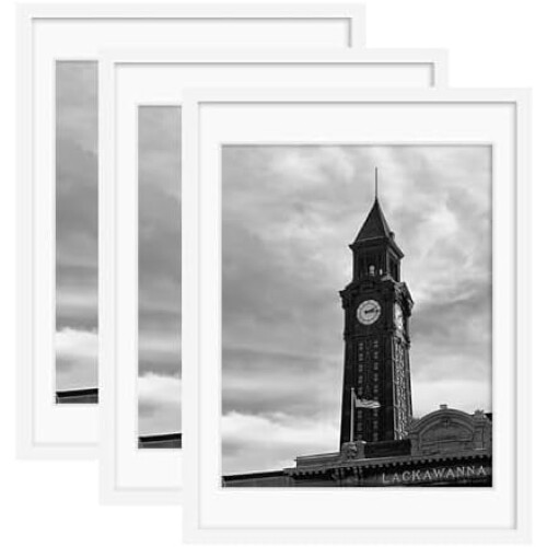 Ensemble de 3 cadres photo 16x20 – Bois MDF et plexiglas