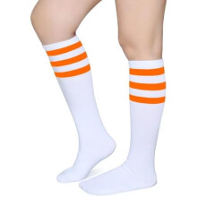 Chaussettes hautes en coton doux Ă triple rayures pour hommes et femmes