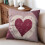 Fodere per cuscini a righe con cuori, in lino, 45x45 cm, set da 2 4