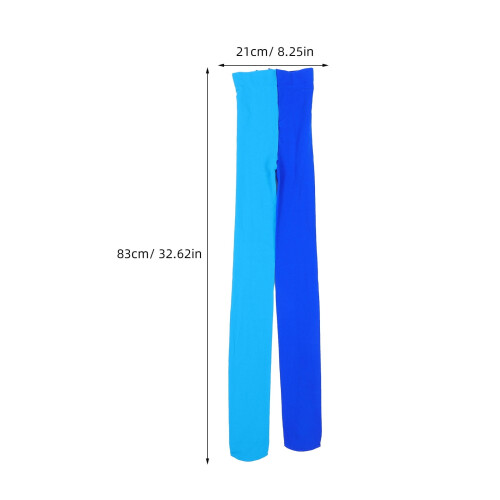 Collants longs bicolores bleu lac et saphir, taille unique 1